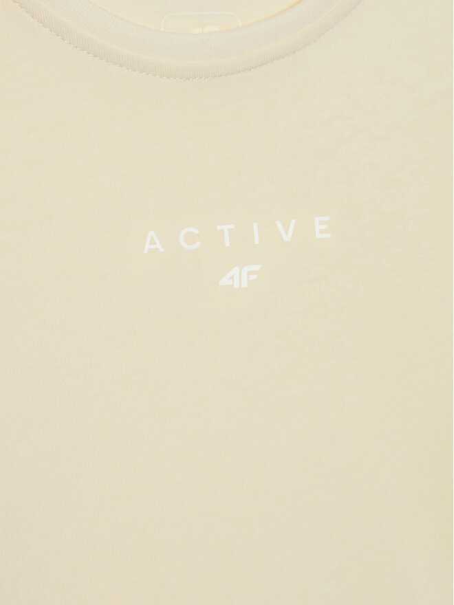 4F 4F T-Shirt HJZ22-JTSD002 Μπεζ Regular Fit