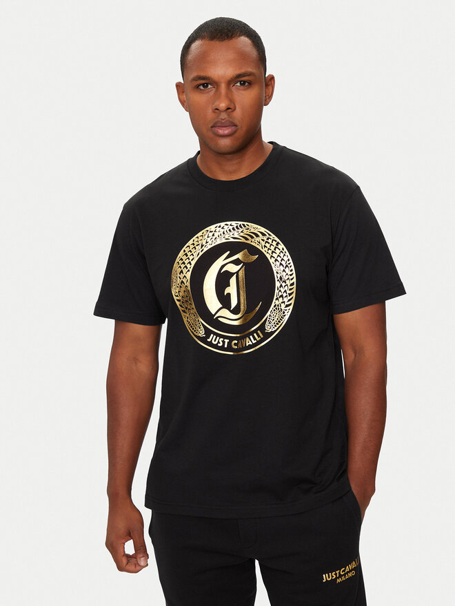 Just Cavalli Just Cavalli T-Shirt 77OAHT01 Schwarz Regular Fit