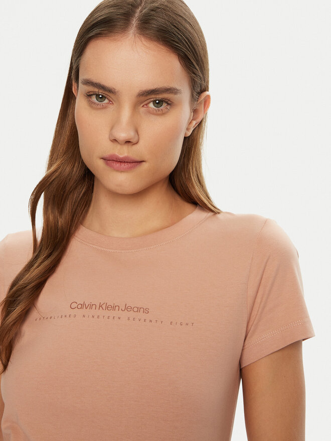 Calvin Klein Jeans Calvin Klein Jeans Camiseta Institutional Graphic J20J224990 Beis Slim Fit