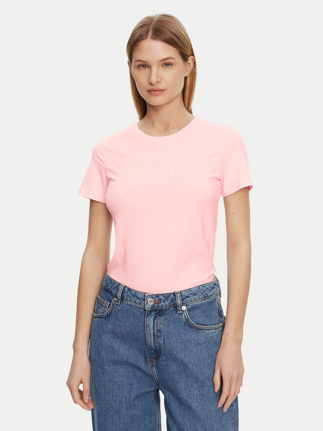 Guess Guess Marškinėliai O5GI02 KBBU1 Rožinė Regular Fit
