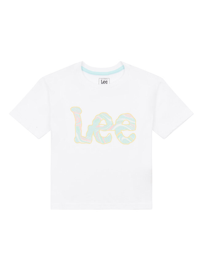 Lee Lee Marškinėliai Marble Print LEG5082 Balta Regular Fit
