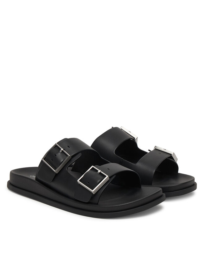 Calvin Klein Pantoletten Calvin Klein City Sandal Buckle Lth HW0HW02885 Schwarz