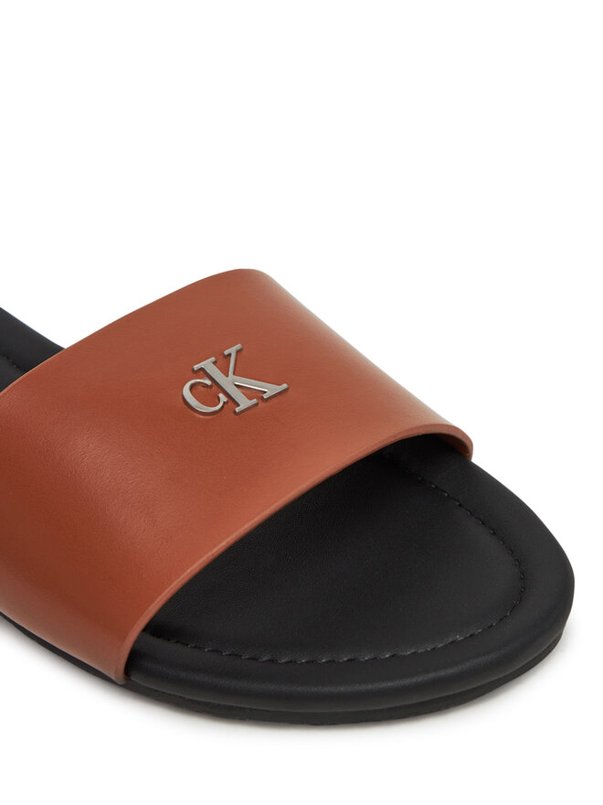 Calvin Klein Jeans Şlapi Calvin Klein Jeans Flat Sandal Slide Mg YW0YW01697 Maro