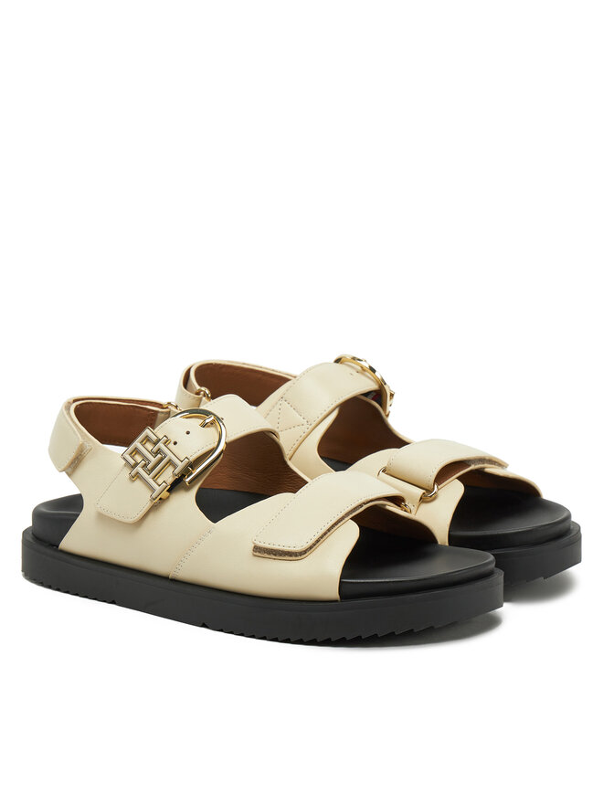 Tommy Hilfiger Sandalias Tommy Hilfiger Leather Sporty Sandal FW0FW08799 Écru