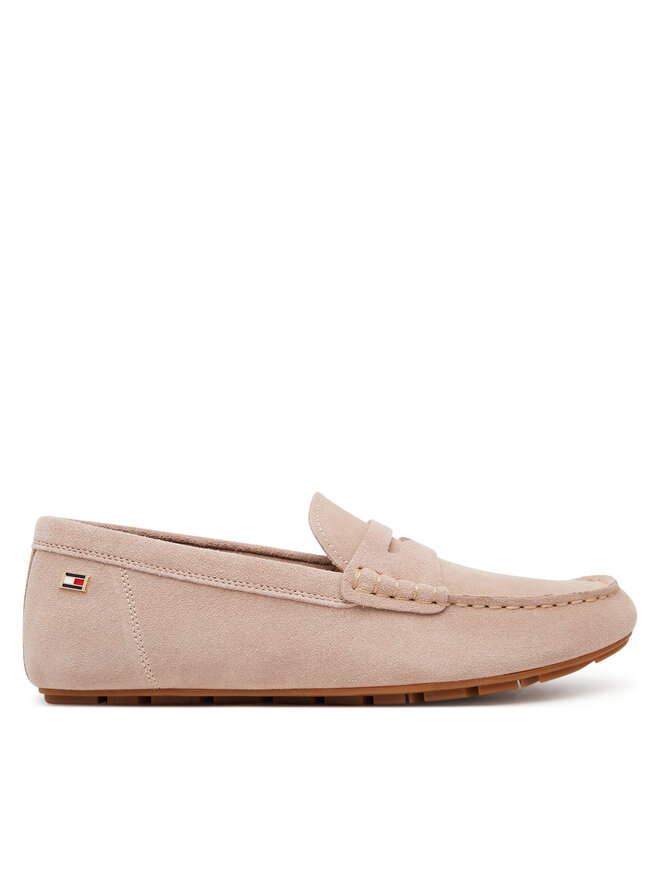 Tommy Hilfiger Mokasyny Tommy Hilfiger Flag Soft Suede Driver Loafer FW0FW08558 Różowy
