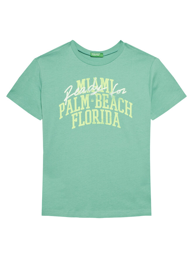 United Colors Of Benetton United Colors Of Benetton Camiseta 3JERC10PE Verde Regular Fit