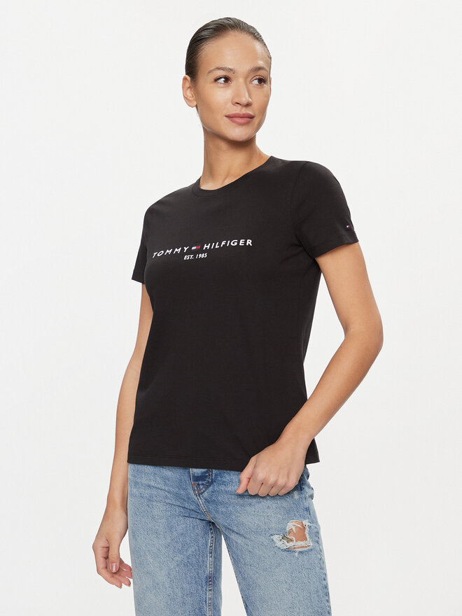 Tommy Hilfiger Tommy Hilfiger T-Shirt Heritage C-Nk WW0WW31999 Μαύρο Regular Fit