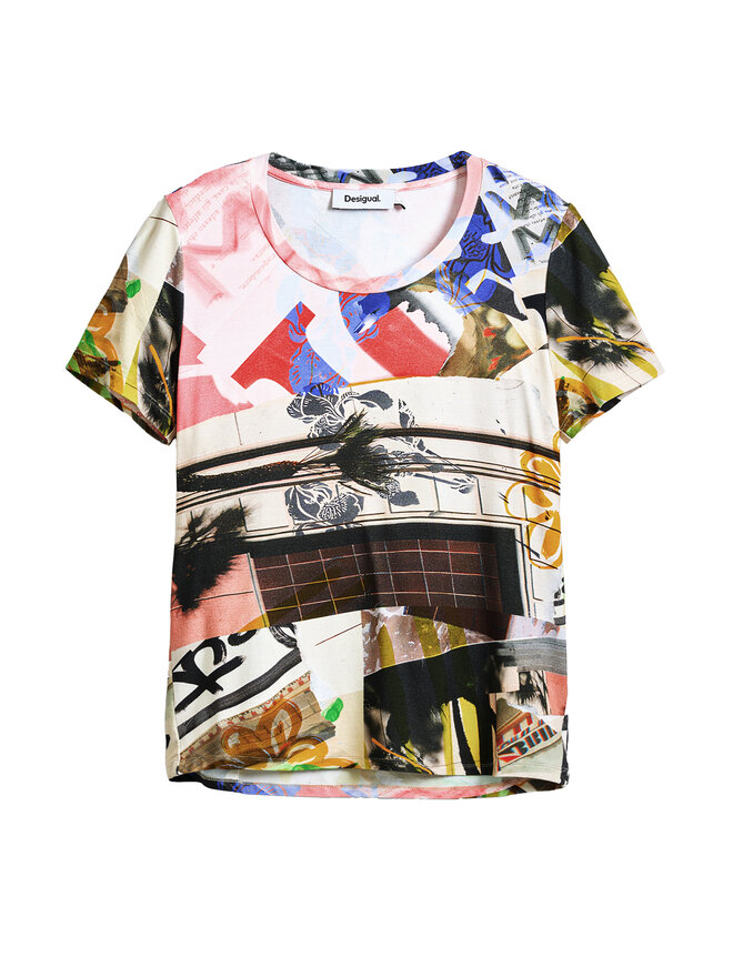 Desigual Desigual Camiseta Collage 25SWTK14 De color Regular Fit