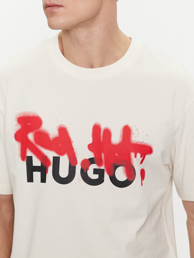 HUGO HUGO Camiseta Dinricko 50508513 Blanco Relaxed Fit