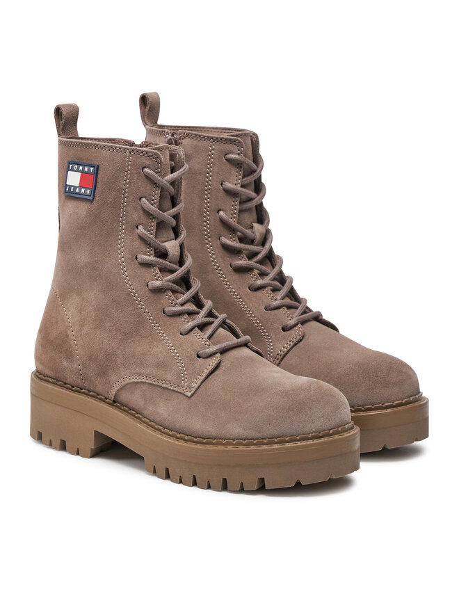Tommy Jeans Īsie zābaki Tommy Jeans Tjw Urban Lace Up Suede EN0EN02630 Brūns