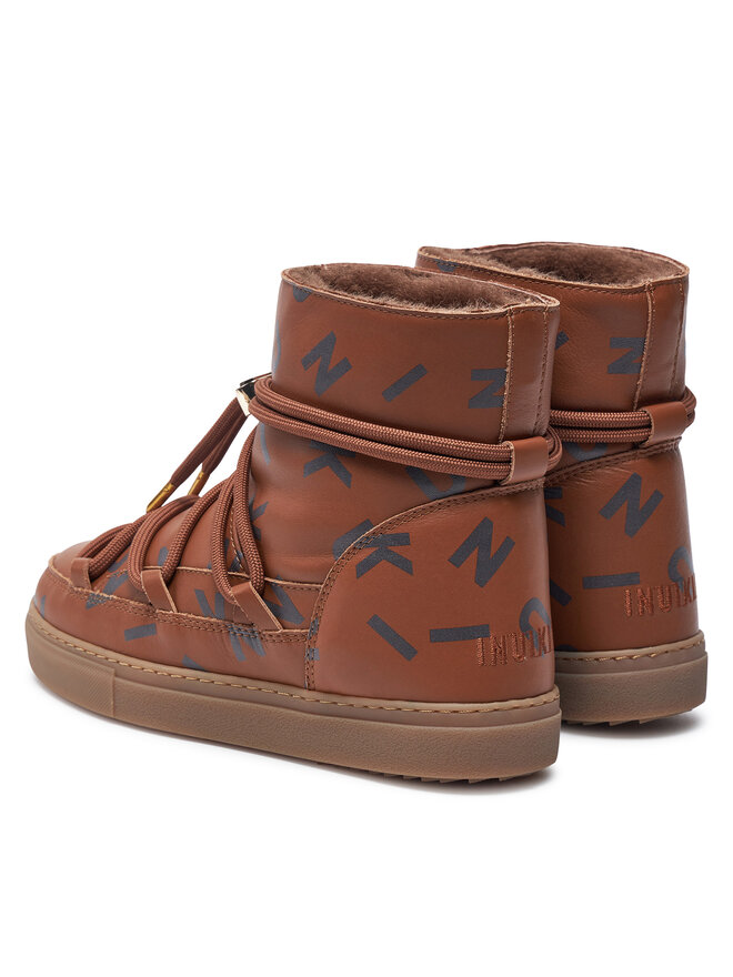 Inuikii Śniegowce Inuikii Full Leather Print 65202-088 Brązowy