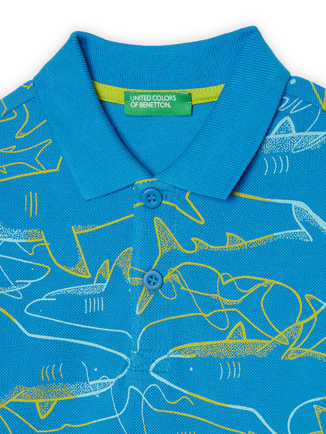United Colors Of Benetton United Colors Of Benetton Polo 36Y4G300Y Azul Regular Fit