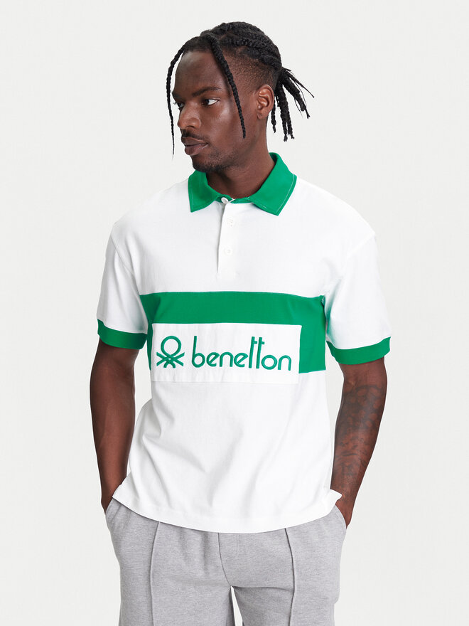 United Colors Of Benetton United Colors Of Benetton Polo 3MCYU301U Λευκό Regular Fit