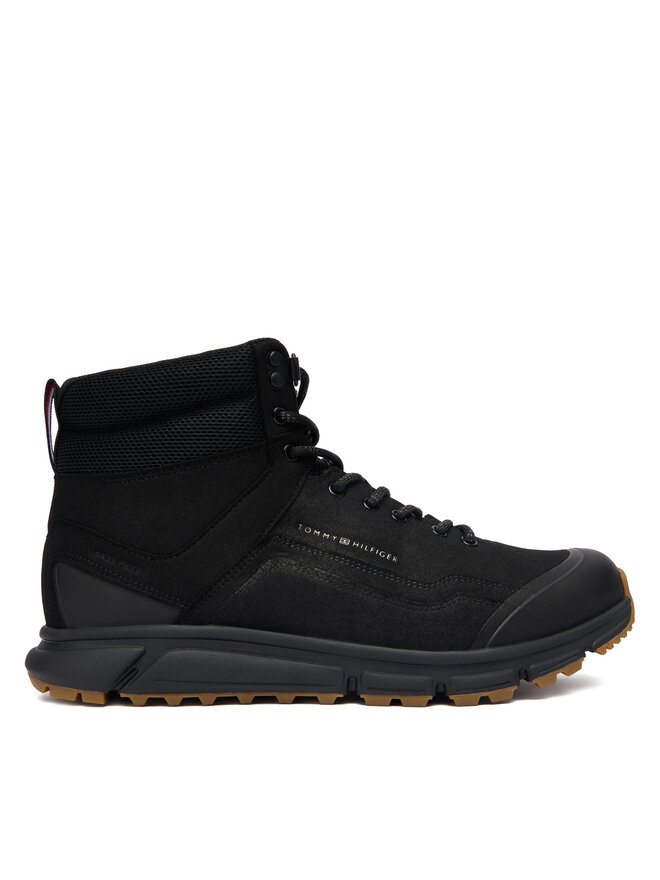 Tommy Hilfiger Schnürschuhe Tommy Hilfiger Outdoor Runner Hi Wpm FM0FM05575 Schwarz