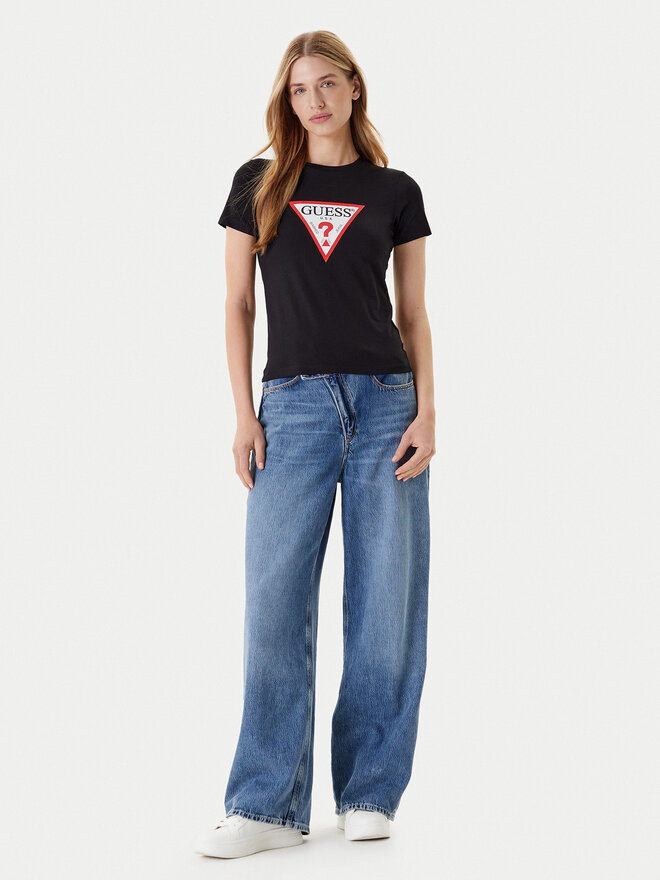Guess Jeans Guess Jeans T-Shirt W4YI04 J1314 Μαύρο Slim Fit