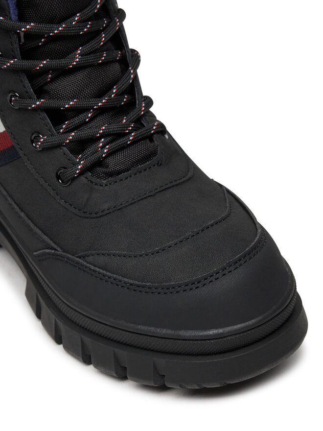 Tommy Hilfiger Черевики туристичні Tommy Hilfiger Stripes Fur Boot T3X5-33713-1487 S Чорний