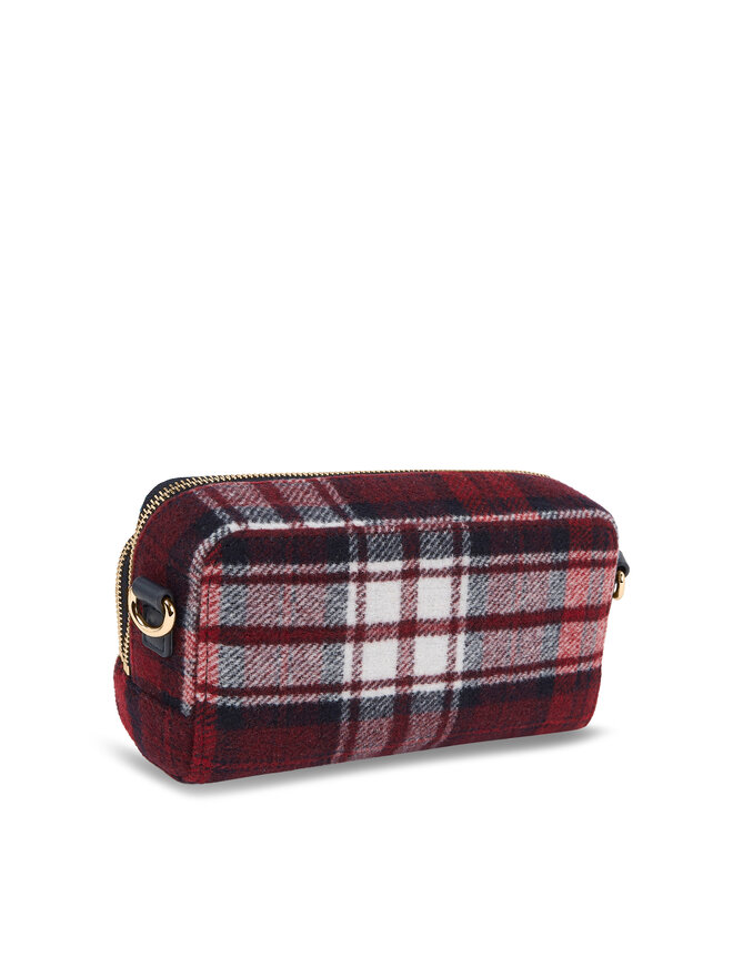 Sac a main Tommy Hilfiger Iconic Tommy Camera Bag Check C AW0AW15206 Bordeaux chaussures