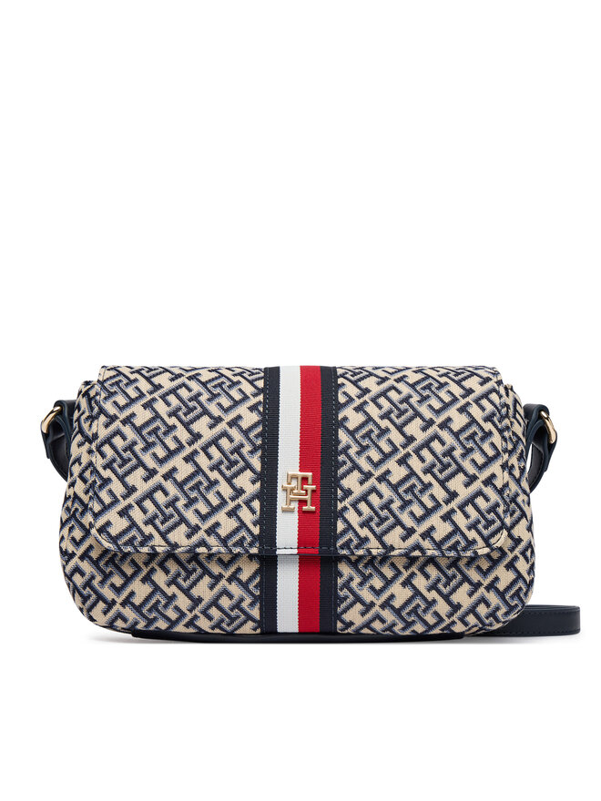 Tommy Hilfiger Handtasche Tommy Hilfiger Th Jacquard Ess Crossover AW0AW19066 Blau