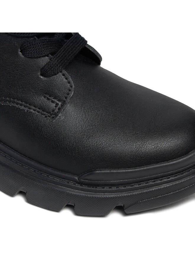 Geox Meisje J Junette Girl enkellaars, Lt Ivory Black, 35 EU