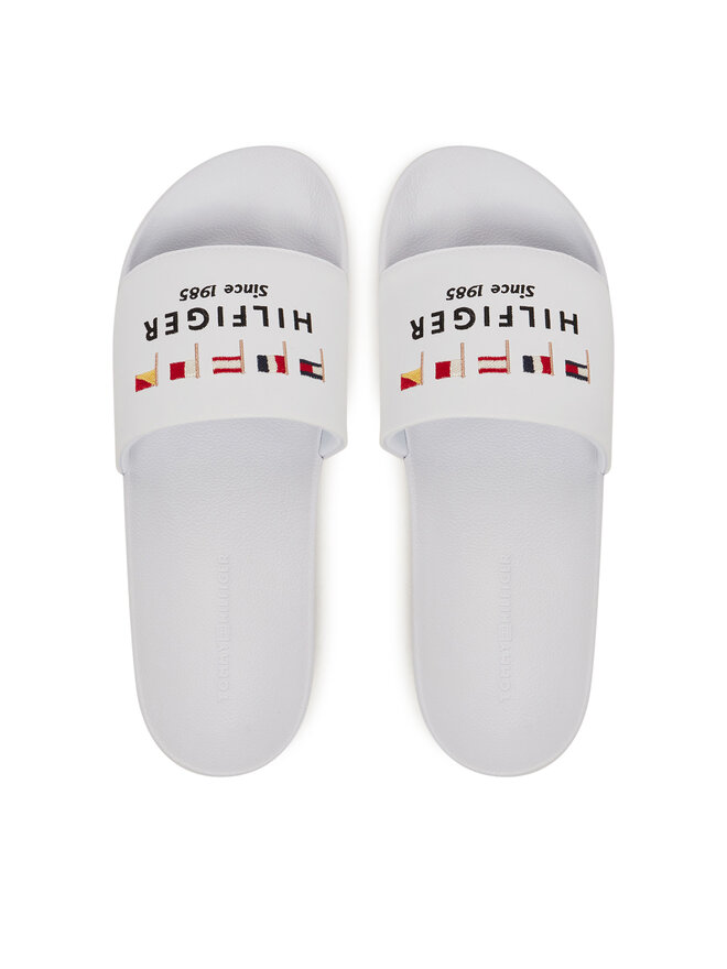 Tommy Hilfiger Klapki Tommy Hilfiger Flags Pool Slide FM0FM05431 Biały