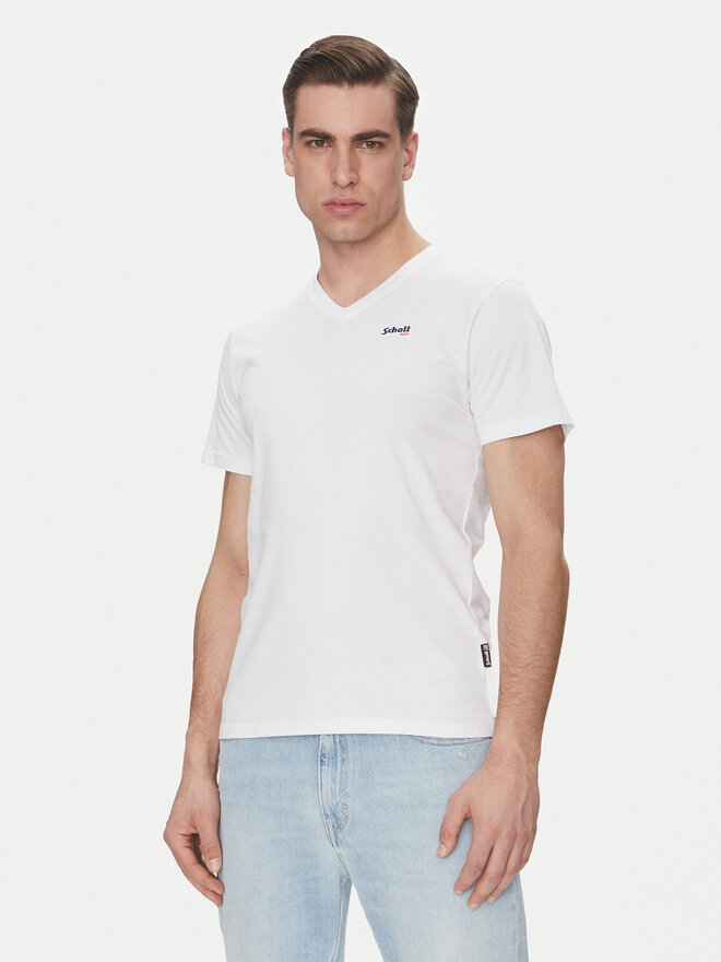 SCHOTT N.Y.C. SCHOTT N.Y.C. Marškinėliai TSCASUALV Balta Regular Fit