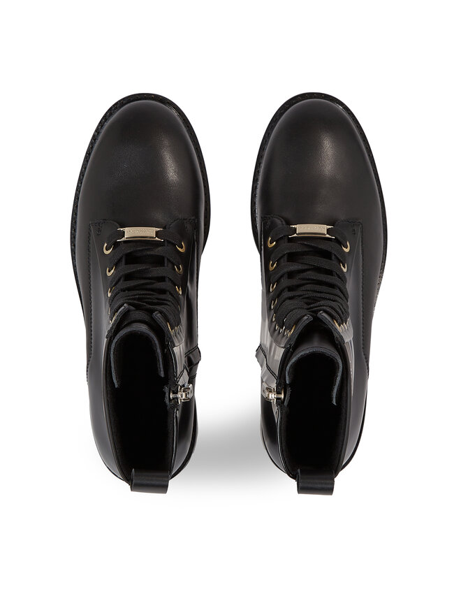 Calvin Klein Schnürstiefeletten Calvin Klein Rubber Sole Combat Boot Lg Wl HW0HW01715 Schwarz