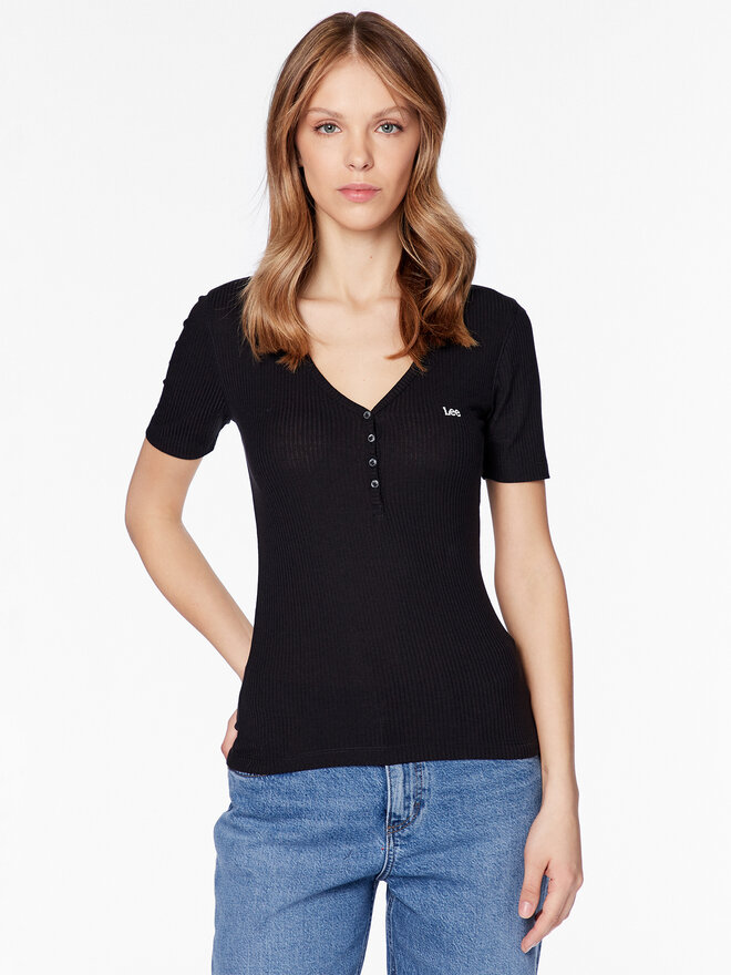 Lee Lee T-Shirt L44KIP01 112333686 Schwarz Regular Fit