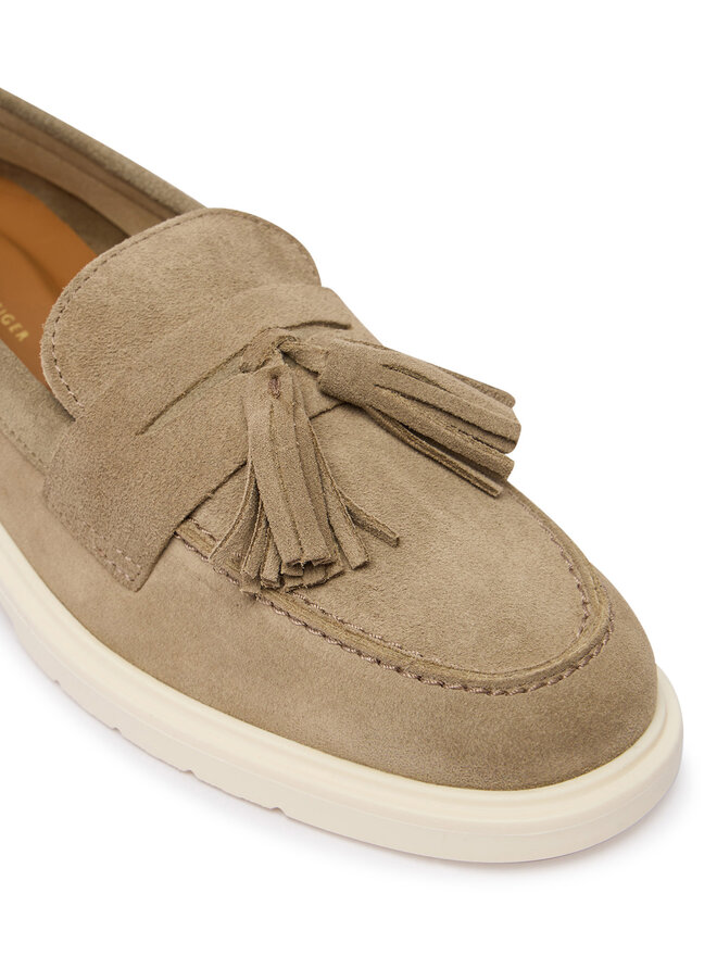 Tommy Hilfiger Slipper Tommy Hilfiger Light Suede Tassel Loafer FW0FW09285 Braun