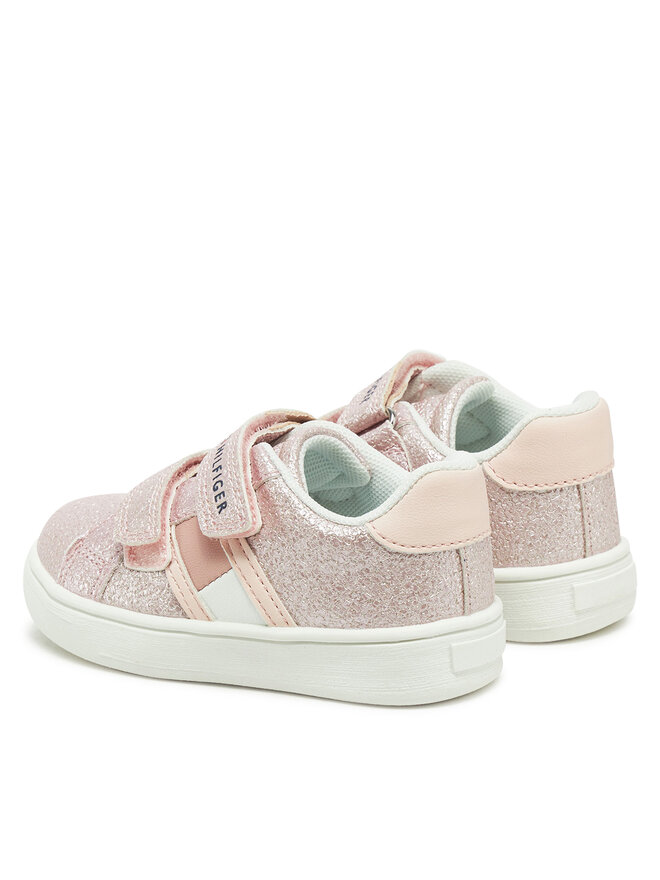 Tommy Hilfiger Sportcipők Tommy Hilfiger Flag Low Cut Velcro Sneaker T1A9-33725-0745 M Rózsaszín