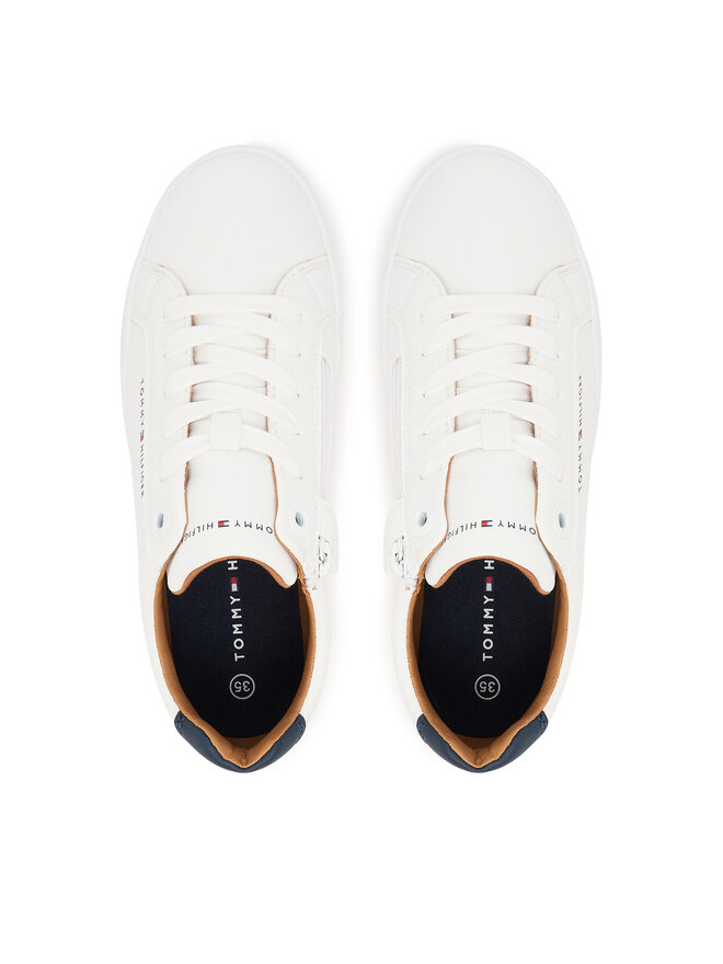 Tommy Hilfiger Сникърси Tommy Hilfiger Low Cut Lace Up Sneaker T3X9-34091-1355 D Бял