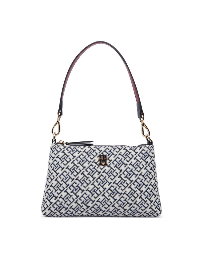 Tommy Hilfiger Handtasche Tommy Hilfiger Th Jacquard Mini Shoulder Bag AW0AW19006 Blau