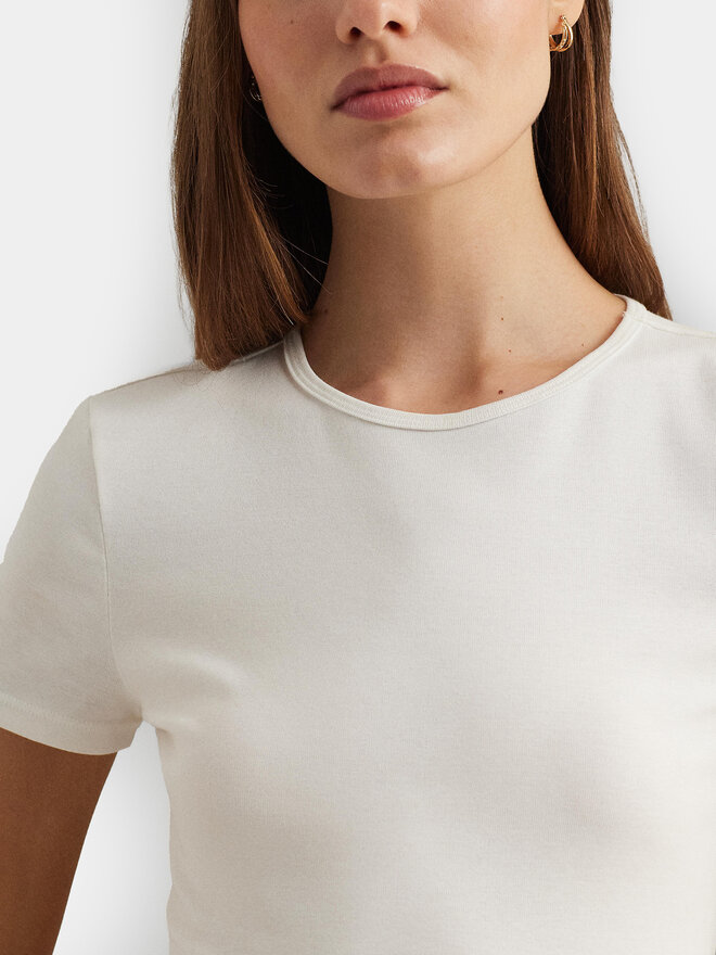 LAUREN RALPH LAUREN Lauren Ralph Lauren T-Shirt 200655374002 Λευκό Slim Fit