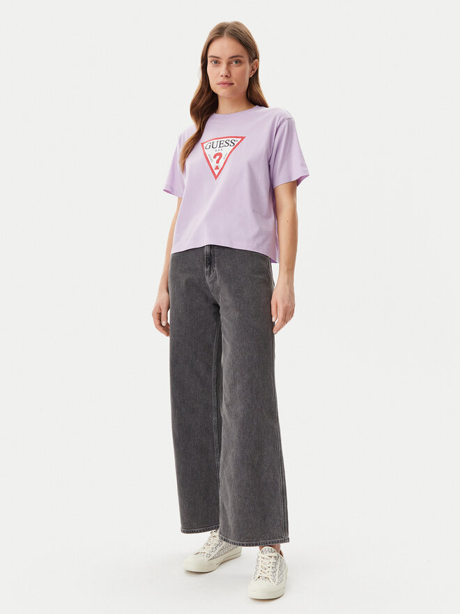 Guess Jeans Guess Jeans Marškinėliai W4YI73 K8HM0 Violetinė Boxy Fit