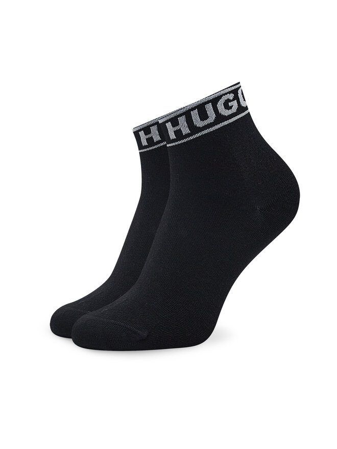 HUGO 2er-Set hohe Damensocken Hugo Logo 50469291 Schwarz