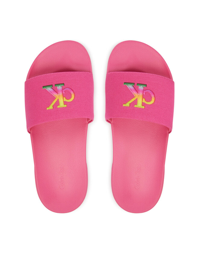 Calvin Klein Pantoletten Calvin Klein Essential Slide Pride Cv Wn HW0HW03297 Rosa