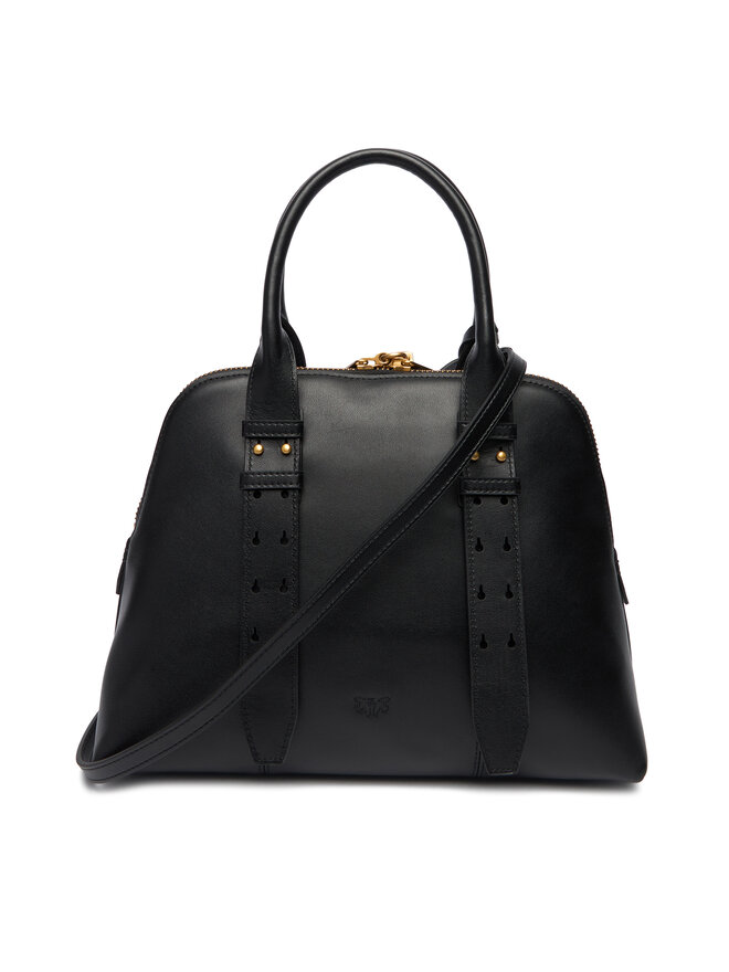 Pinko borsa Bowling Bag Medium in pelle nero