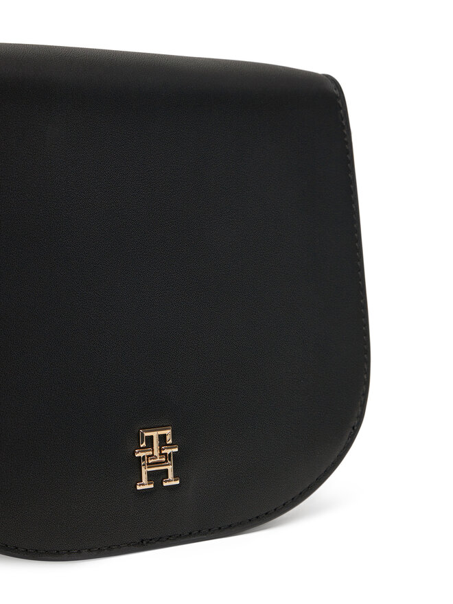 Tommy Hilfiger Kabelka Tommy Hilfiger Th Logotape Saddle Bag AW0AW17184 Černá