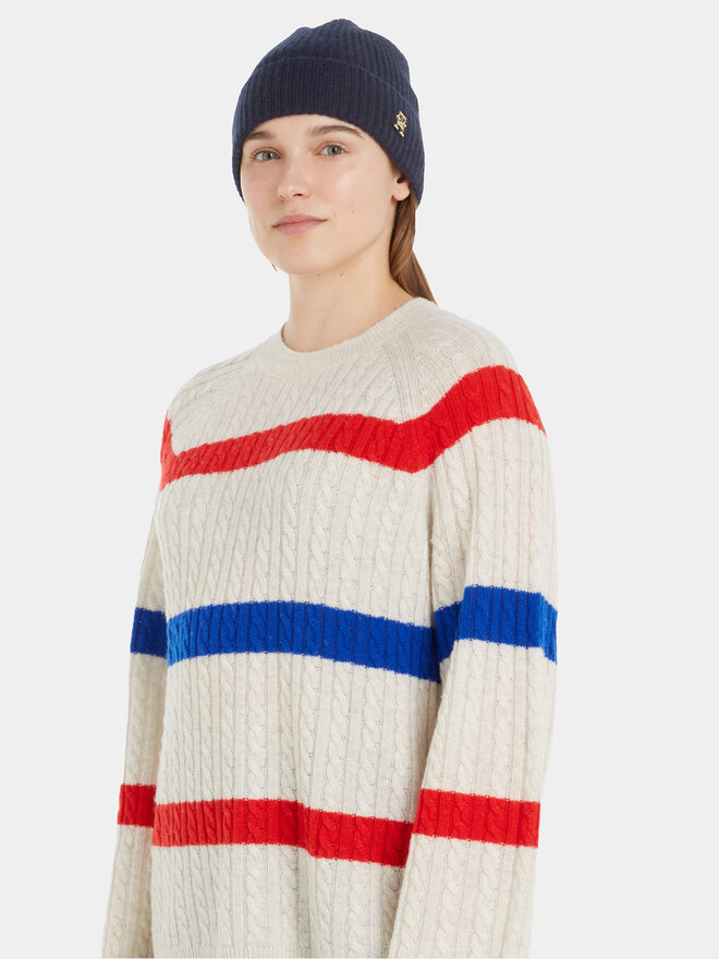 Tommy Hilfiger Σκούφος Tommy Hilfiger Cashmere Chic Beanie AW0AW15321 Σκούρο μπλε
