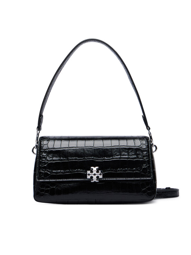 Tory Burch Сумка Tory Burch Charlie Embossed Croc Small Shoulder Bag 183522 Чорний