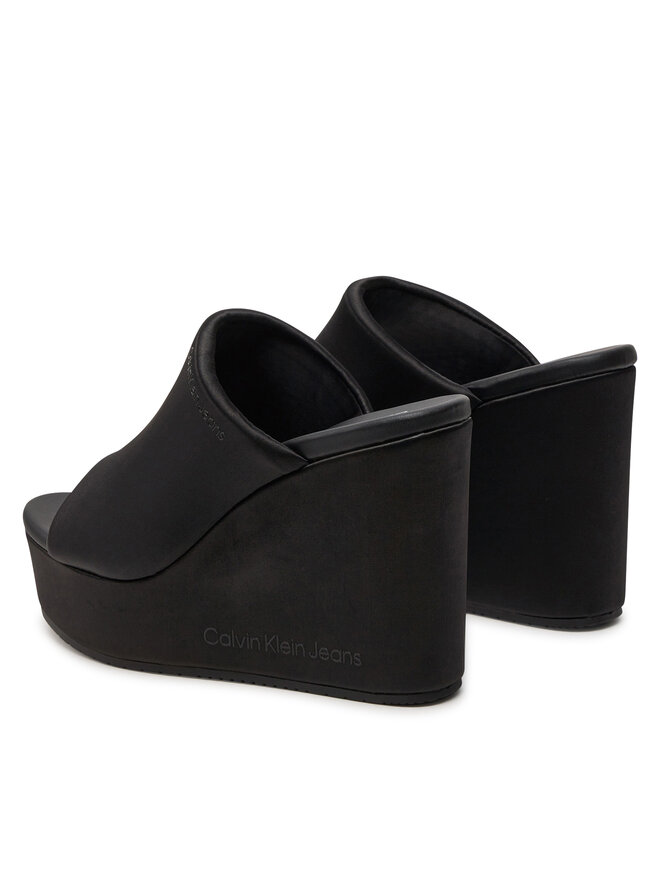 Calvin Klein Jeans Nazouváky Calvin Klein Jeans Wedge Sandal Sat Nyl Dc YW0YW01359 Černá