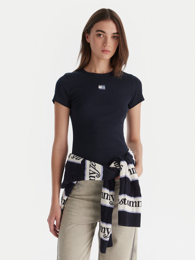 Tommy Jeans Tommy Jeans T-Shirt Badge DW0DW17881 Dunkelblau Slim Fit