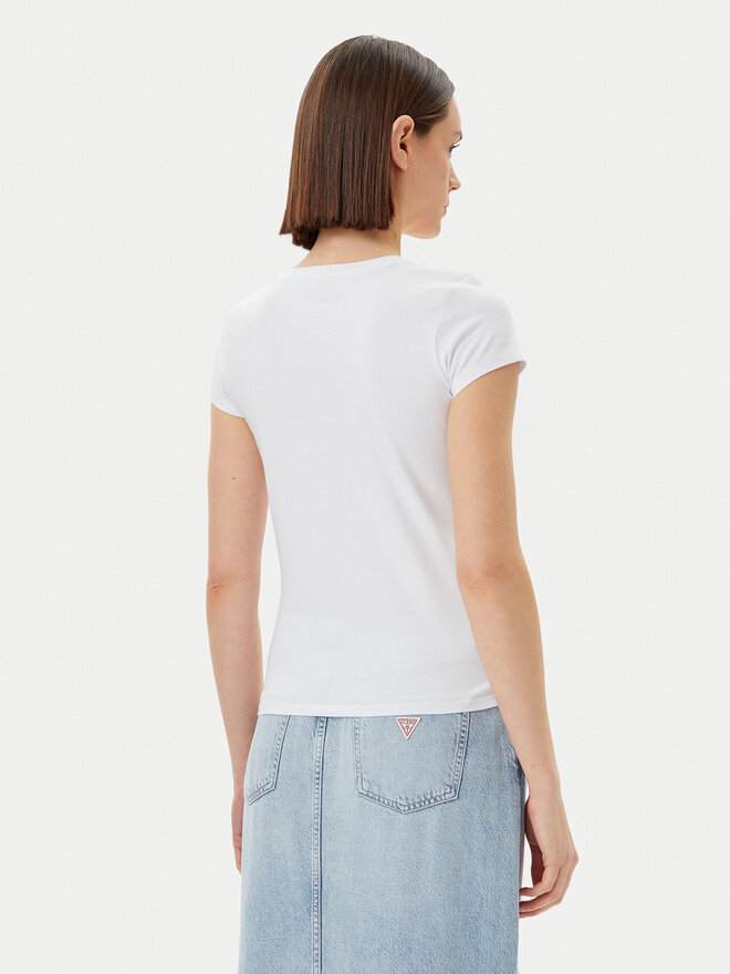 Guess Guess Majica E5GI08 J1314 Bela Slim Fit