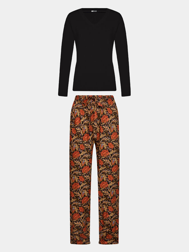 Selmark Selmark Pyjama Flores P6973 Schwarz Regular Fit