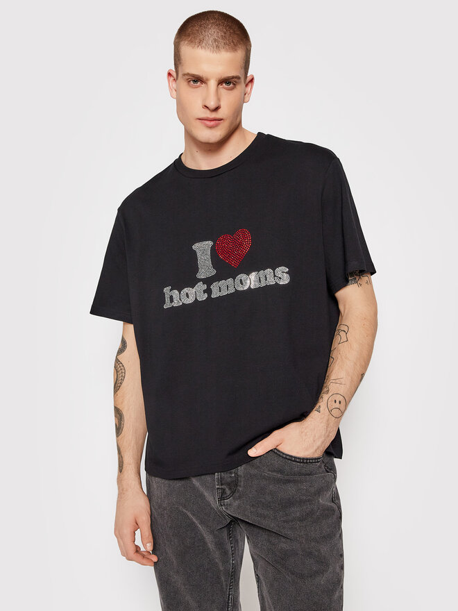 2005 2005 T-Shirt Unisex Hot Moms Μαύρο Relaxed Fit