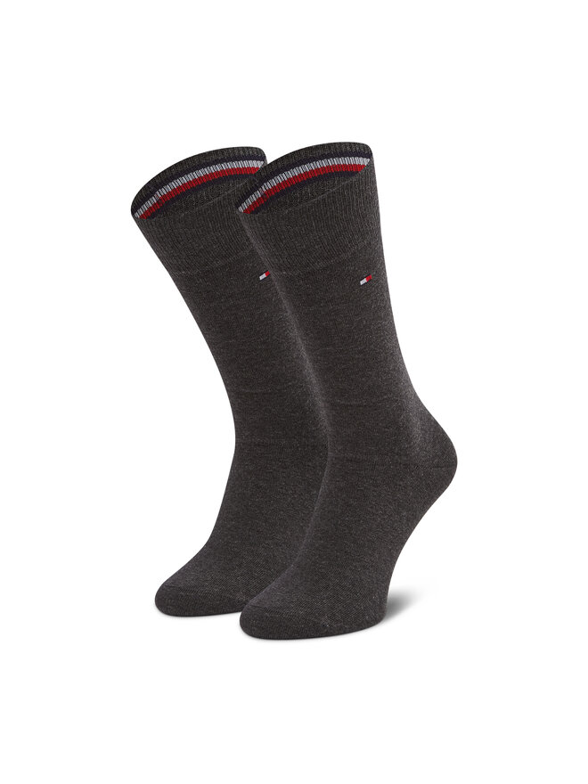 Tommy Hilfiger Комплект 2 чифта дълги чорапи мъжки Tommy Hilfiger 100001496 Сив