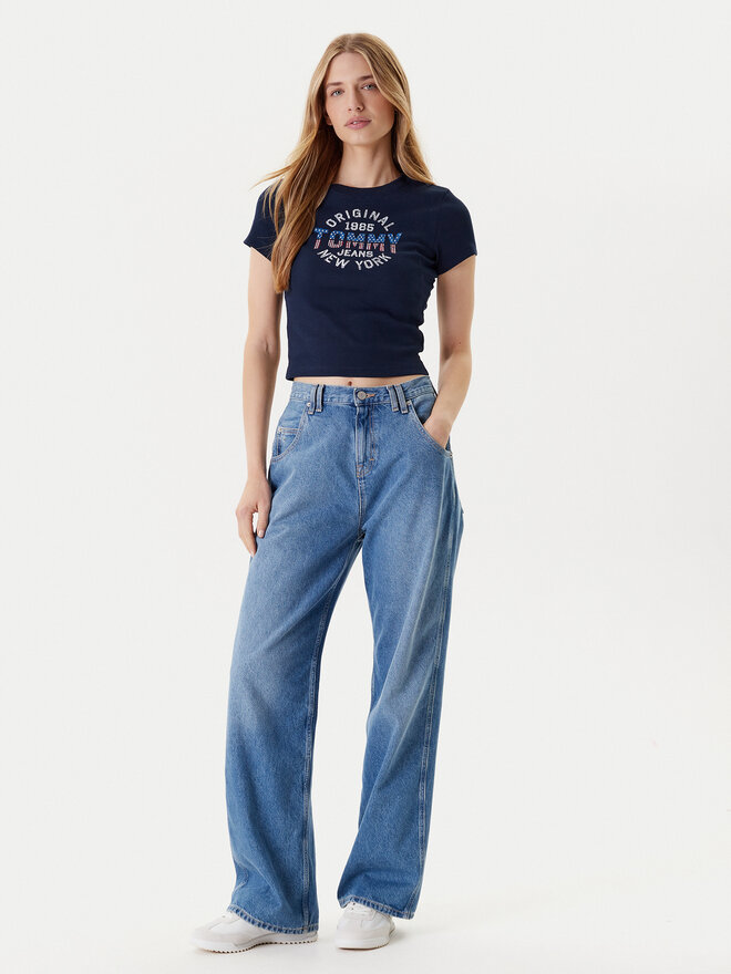 Tommy Jeans Tommy Jeans Marškinėliai DW0DW21421 Tamsiai mėlyna Slim Fit