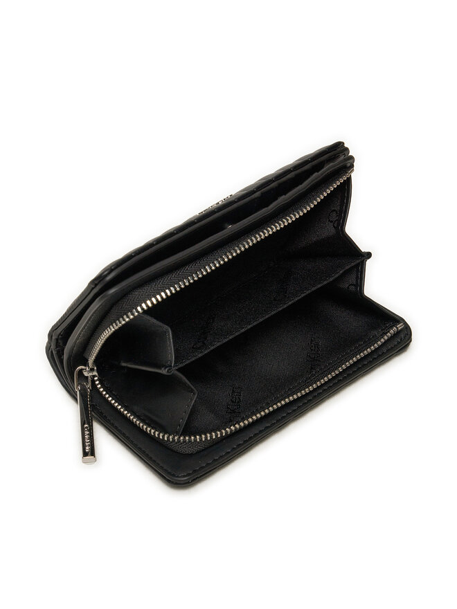 Calvin Klein Nagy női pénztárca Calvin Klein Mini Line Quilt Medium Bifold K60K613063 Fekete