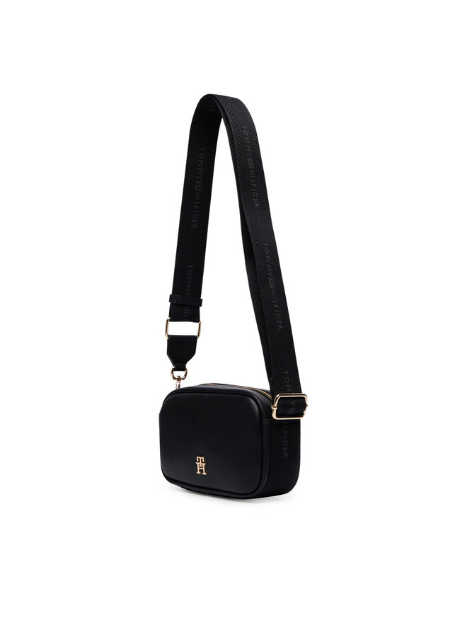 Tommy Hilfiger Handtasche Tommy Hilfiger Th Logotape Camera Bag AW0AW18741 Schwarz