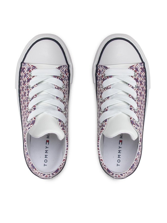 Tommy Hilfiger Modne superge Tommy Hilfiger Low Cut Lace-Up Sneaker T3A9-32289-0753 Bordo rdeča