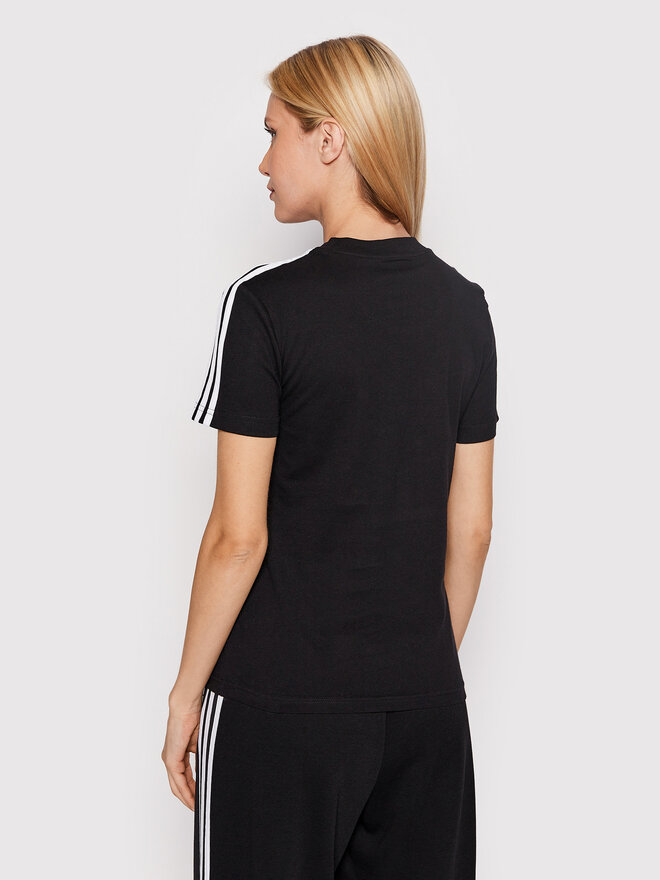adidas adidas Marškinėliai Loungewear Essentials 3-Stripes GL0784 Juoda Slim Fit
